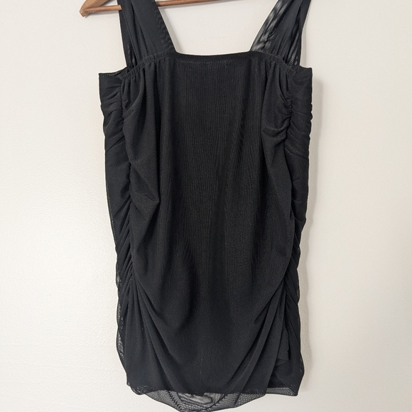 Tank With Sheer Straps And Zipper Accent Womens Large Matrix Goth Office Siren - Picture 5 of 8